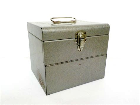 metal record box|45RPM Record Storage Box Metal for sale .